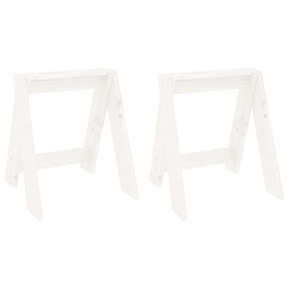 Sgabelli 2 pz Bianchi 40x40x45 cm in Legno Massello di Pino - homemem39