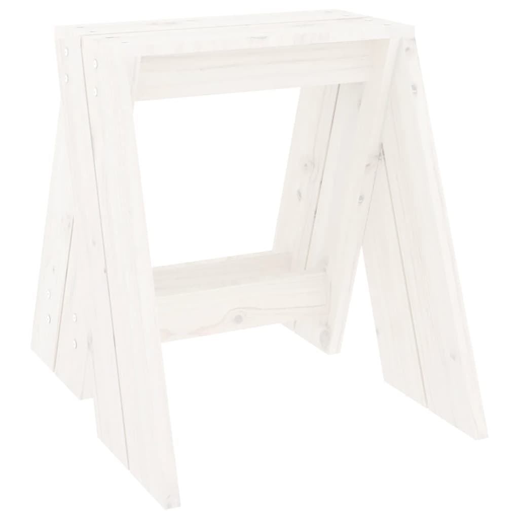 Sgabelli 2 pz Bianchi 40x40x45 cm in Legno Massello di Pino - homemem39