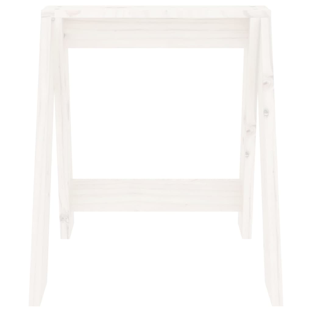 Sgabelli 2 pz Bianchi 40x40x45 cm in Legno Massello di Pino - homemem39