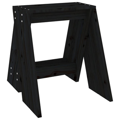 Sgabelli 2 pz Nero 40x40x45 cm in Legno Massello di Pino - homemem39