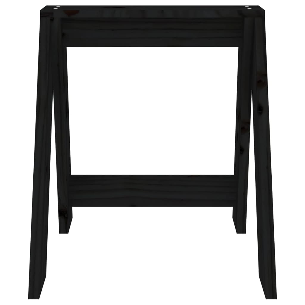 Sgabelli 2 pz Nero 40x40x45 cm in Legno Massello di Pino - homemem39