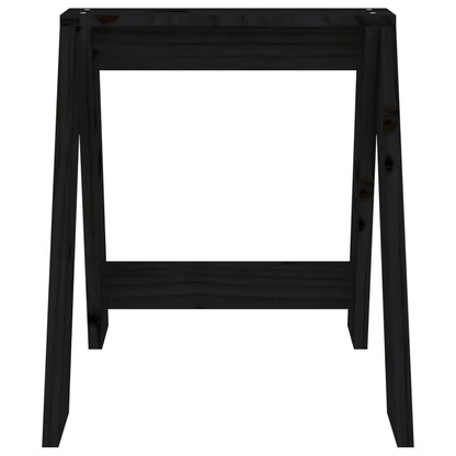 Sgabelli 2 pz Nero 40x40x45 cm in Legno Massello di Pino - homemem39