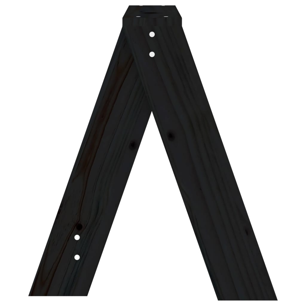 Sgabelli 2 pz Nero 40x40x45 cm in Legno Massello di Pino - homemem39