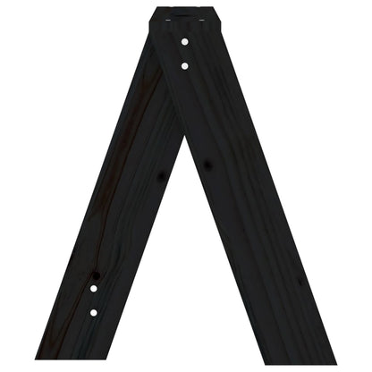 Sgabelli 2 pz Nero 40x40x45 cm in Legno Massello di Pino - homemem39