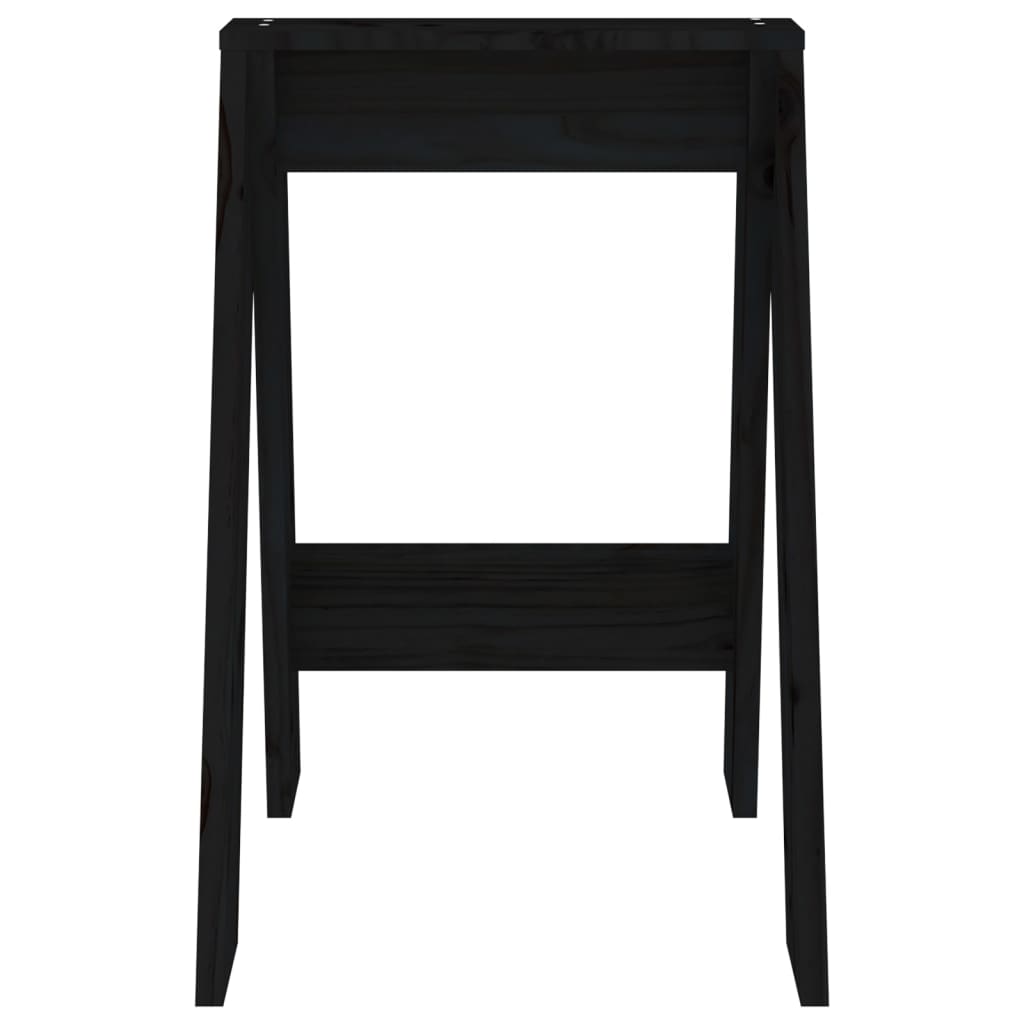 Sgabelli 2 pz Nero 40x40x60 cm in Legno Massello di Pino - homemem39