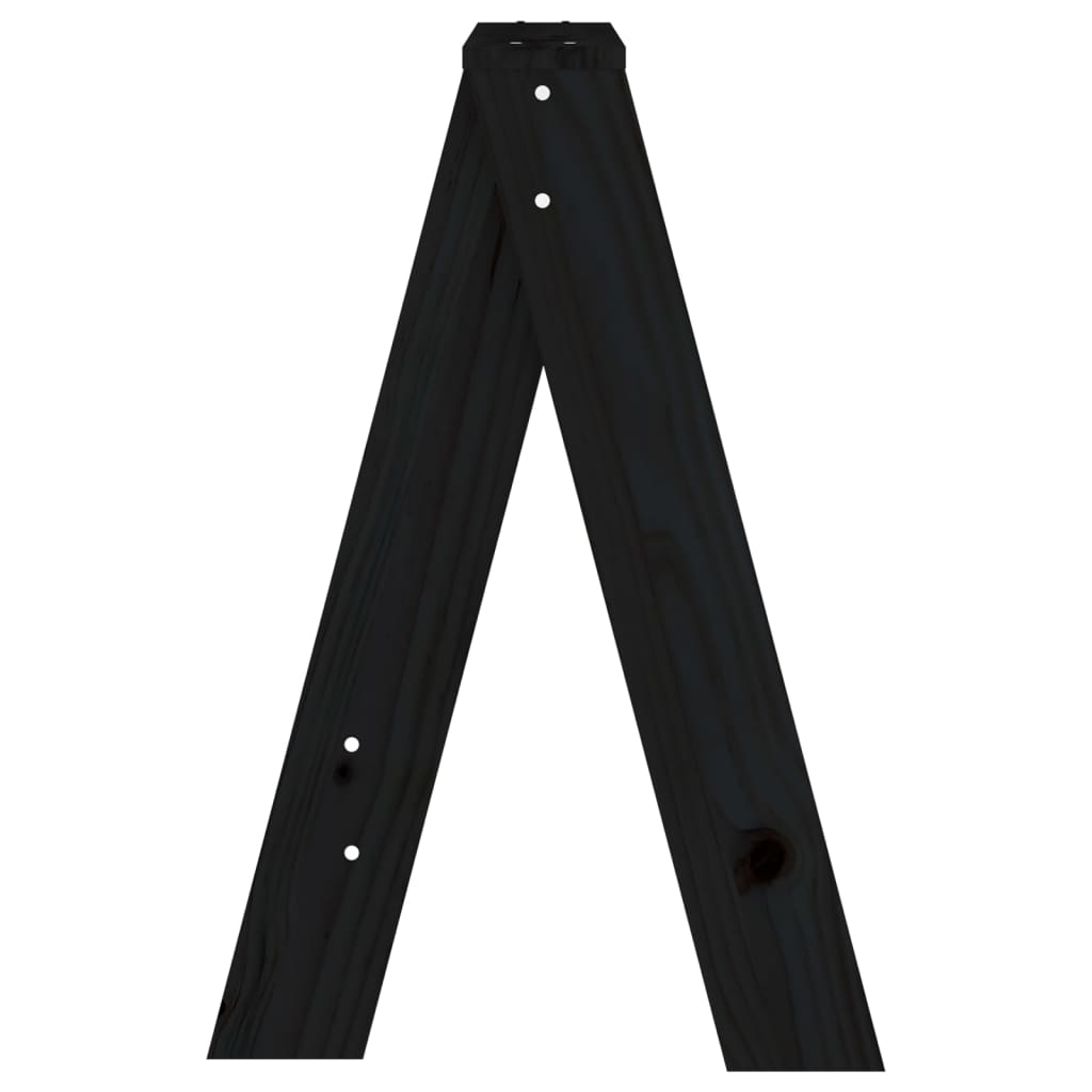 Sgabelli 2 pz Nero 40x40x60 cm in Legno Massello di Pino - homemem39