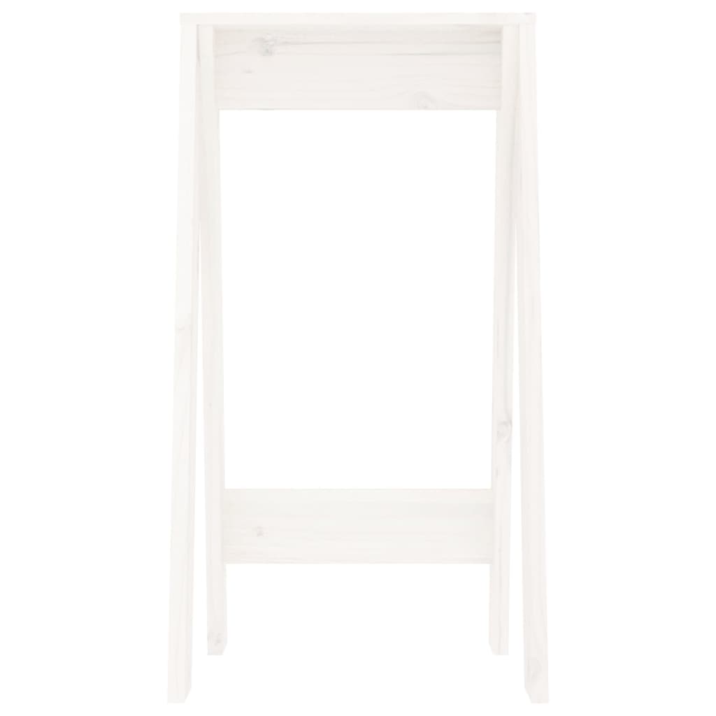 Sgabelli 2 pz Bianchi 40x40x75 cm in Legno Massello di Pino - homemem39