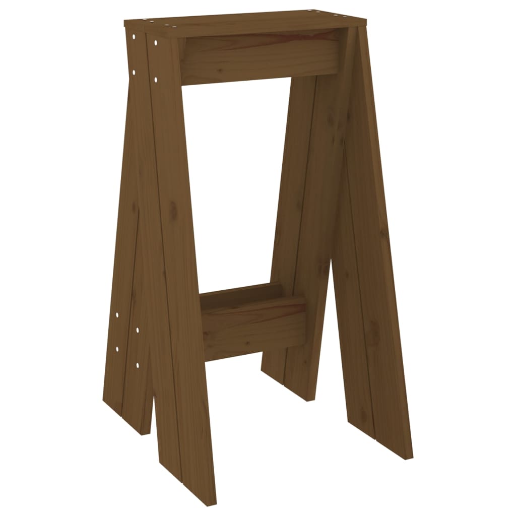 Sgabelli 2 pz Marrone Ambra 40x40x75 cm Legno Massello di Pino - homemem39