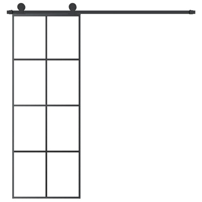 Porta Scorrevole con Ferramenta 76x205cm Vetro ESG Alluminio