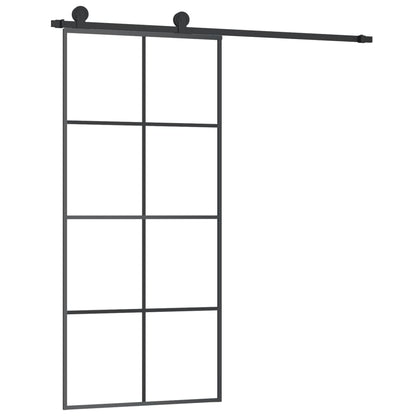 Porta Scorrevole con Ferramenta 90x205cm Vetro ESG Alluminio | homemem39