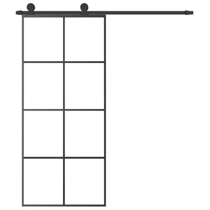 Porta Scorrevole con Ferramenta 90x205cm Vetro ESG Alluminio - homemem39