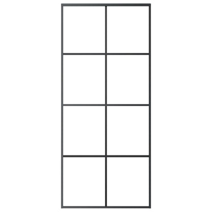 Porta Scorrevole con Ferramenta 90x205cm Vetro ESG Alluminio - homemem39