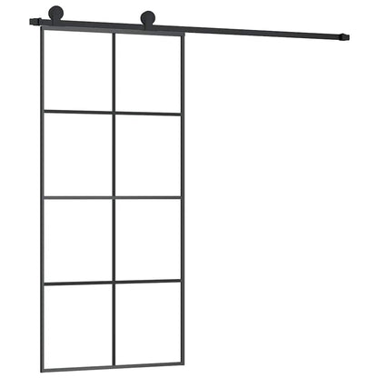 Porta Scorrevole con Ferramenta 90x205cm Vetro ESG Alluminio | homemem39