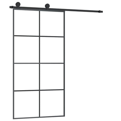 Porta Scorrevole con Ferramenta 102,5x205cm Vetro ESG Alluminio | homemem39