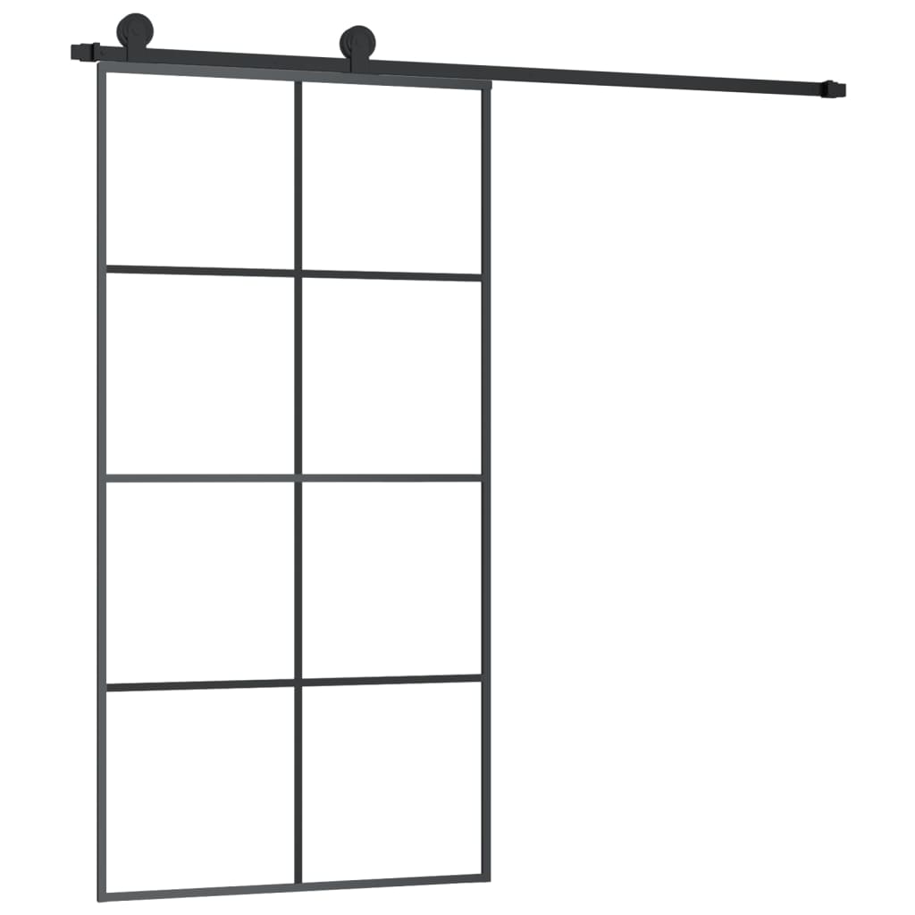 Porta Scorrevole con Ferramenta 102,5x205cm Vetro ESG Alluminio | homemem39