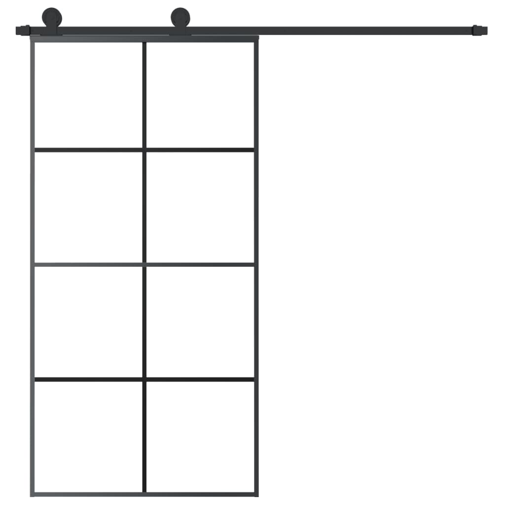 Porta Scorrevole con Ferramenta 102,5x205cm Vetro ESG Alluminio | homemem39