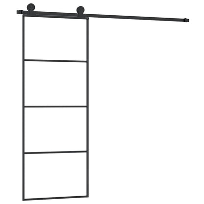 Porta Scorrevole con Ferramenta 76x205cm Vetro ESG Alluminio | homemem39