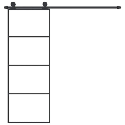 Porta Scorrevole con Ferramenta 76x205cm Vetro ESG Alluminio | homemem39