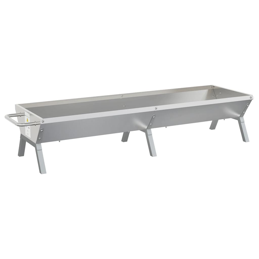 Vassoio per Barbecue Argento 158x42x31 cm Acciaio Inox | homemem39
