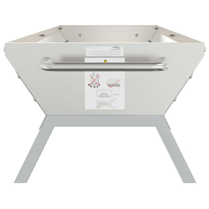 Vassoio per Barbecue Argento 158x42x31 cm Acciaio Inox | homemem39