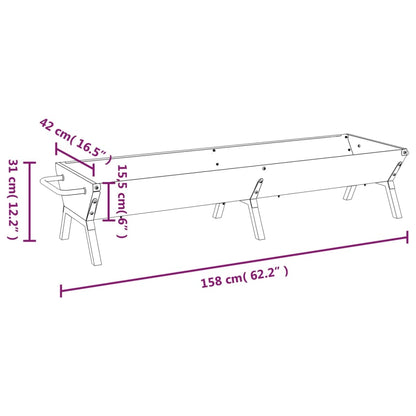 Vassoio per Barbecue Argento 158x42x31 cm Acciaio Inox | homemem39