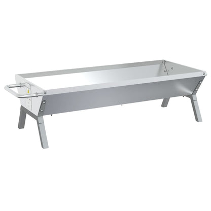 Vassoio per Barbecue Argento 118x42x30,5 cm Acciaio Inox | homemem39