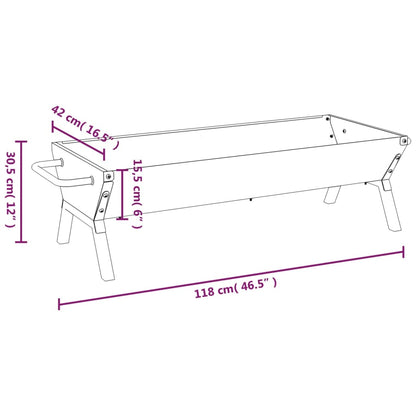 Vassoio per Barbecue Argento 118x42x30,5 cm Acciaio Inox | homemem39