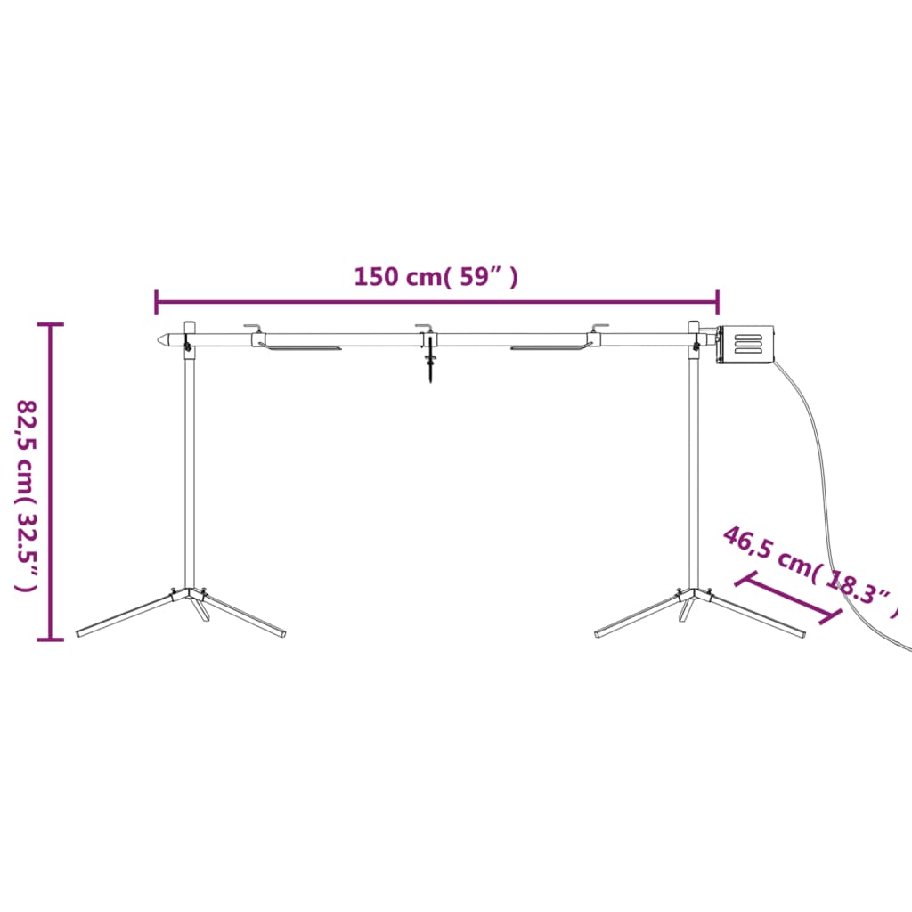 Griglia Automatica con Motore Acciaio Inox 150x46,5x82,5cm | homemem39