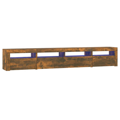 Mobile Porta TV con Luci LED Rovere Fumo 240x35x40 cm | homemem39