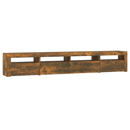 Mobile Porta TV con Luci LED Rovere Fumo 240x35x40 cm | homemem39