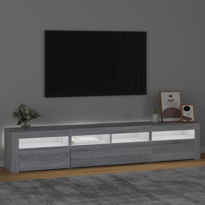 Mobile Porta TV con Luci LED Grigio Sonoma 210x35x40 cm - homemem39