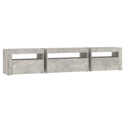 Mobile Porta TV con Luci LED Grigio Cemento 195x35x40 cm - homemem39