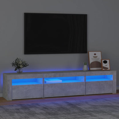Mobile Porta TV con Luci LED Grigio Cemento 195x35x40 cm - homemem39