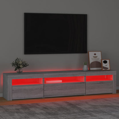 Mobile Porta TV con Luci LED Grigio Sonoma 195x35x40 cm - homemem39