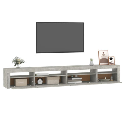 Mobile Porta TV con Luci LED Grigio Cemento 270x35x40 cm - homemem39