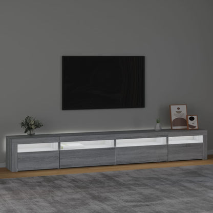 Mobile Porta TV con Luci LED Grigio Sonoma 270x35x40 cm - homemem39