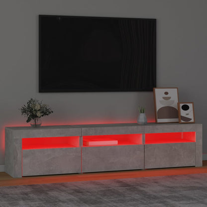 Mobile Porta TV con Luci LED Grigio Cemento 180x35x40 cm