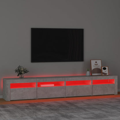 Mobile Porta TV con Luci LED Grigio Cemento 240x35x40 cm - homemem39