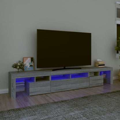 Mobile Porta TV con Luci LED Grigio Sonoma 230x36,5x40 cm