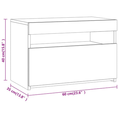 Comodini 2 pz con Luci LED Grigio Sonoma 60x35x40 cm | homemem39