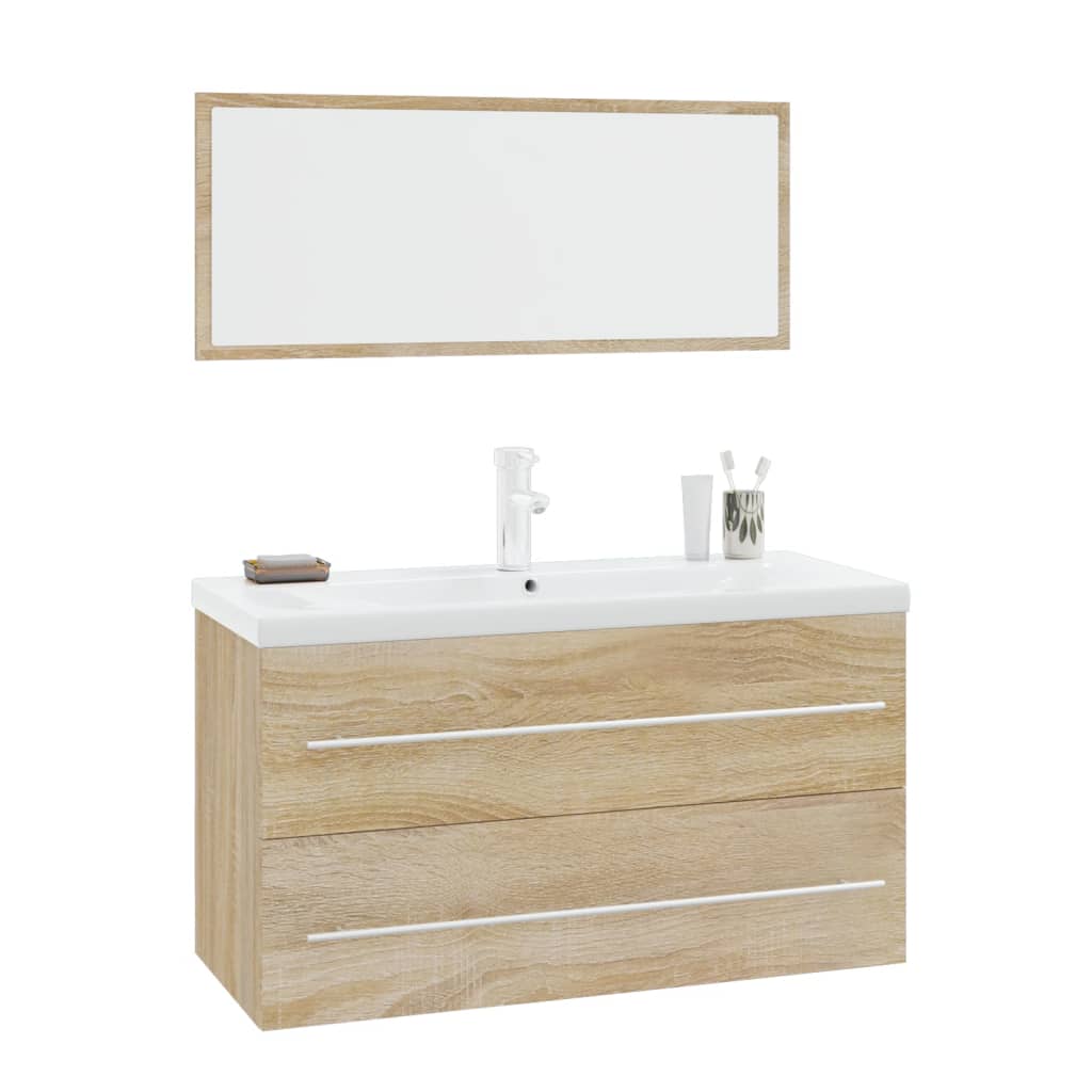 Set Mobili da Bagno 3 pz Rovere Sonoma | homemem39