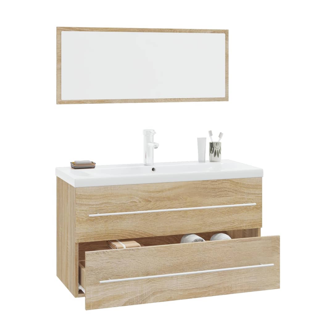 Set Mobili da Bagno 3 pz Rovere Sonoma | homemem39