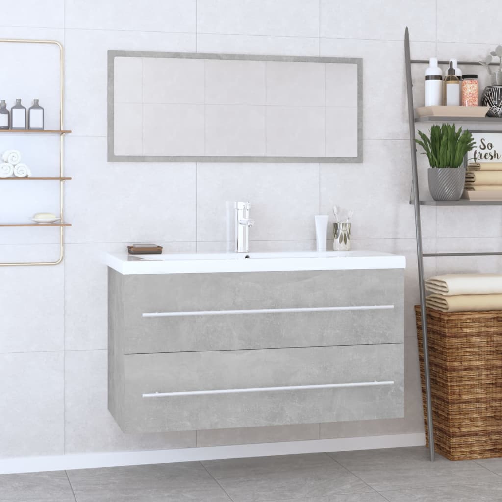 Set Mobili da Bagno 3 pz Grigio Cemento | homemem39