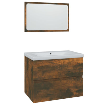 Set di Mobili da Bagno Rovere Fumo in Legno Multistrato | homemem39