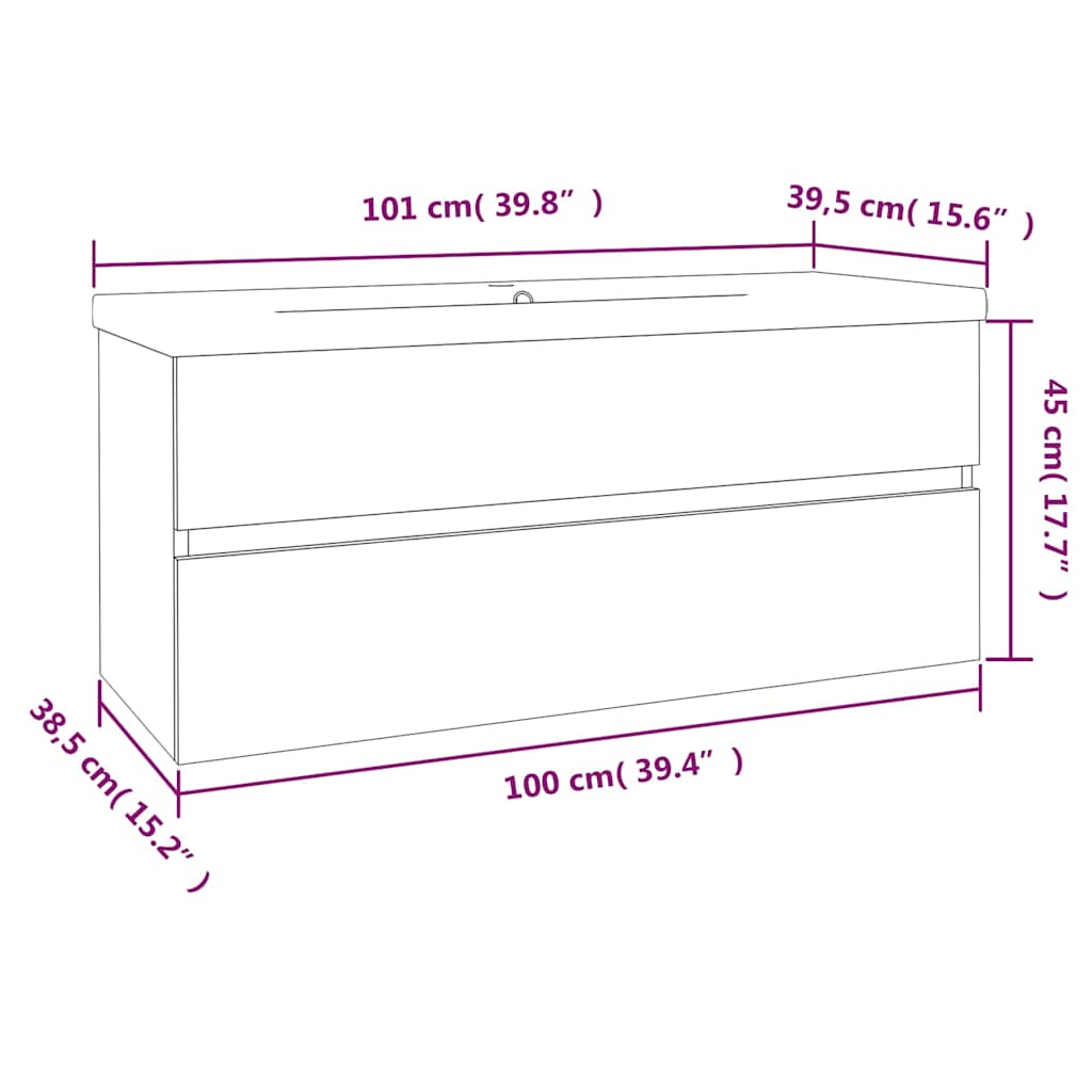 Mobile Bagno e Lavabo Integrato Grigio Sonoma Legno Multistrato | homemem39