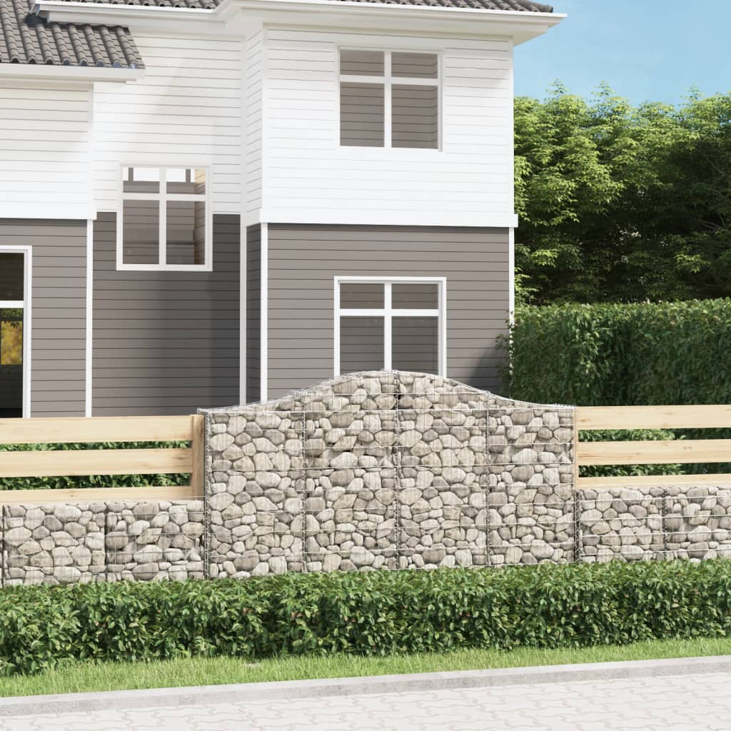 Cesto Gabbione ad Arco 200x30x120/140 cm Ferro Zincato | homemem39