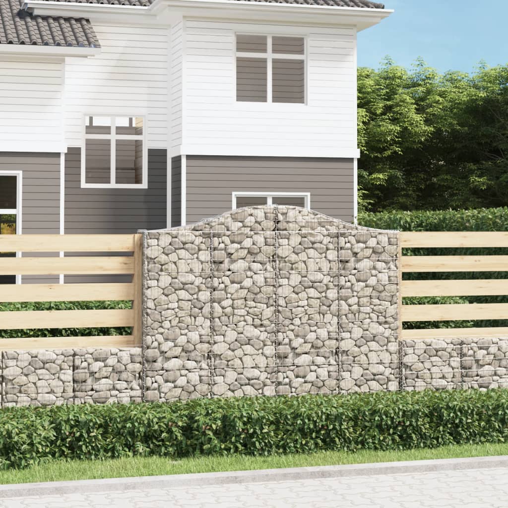 Cesto Gabbione ad Arco 200x30x160/180 cm Ferro Zincato | homemem39
