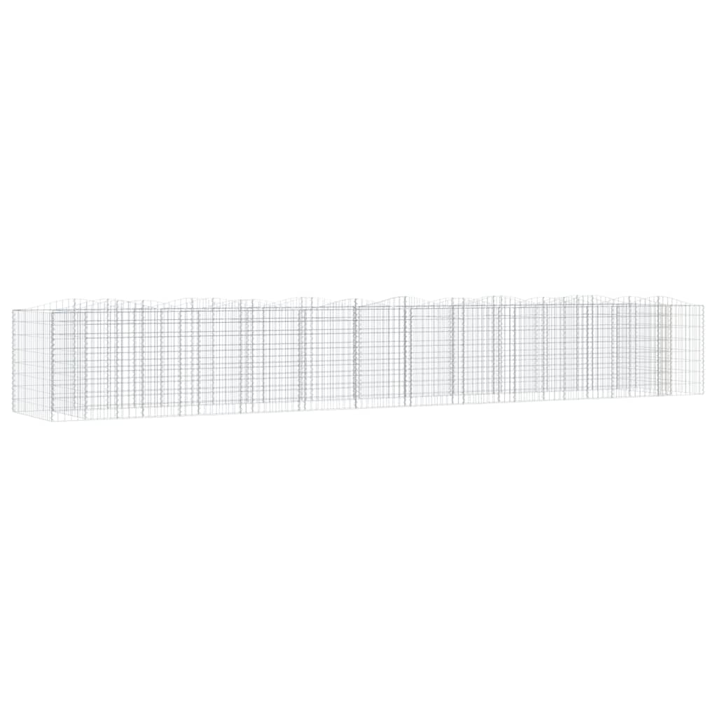 Gabbione ad Arco con Letto Rialzato 600x100x100cm Ferro Zincato | homemem39