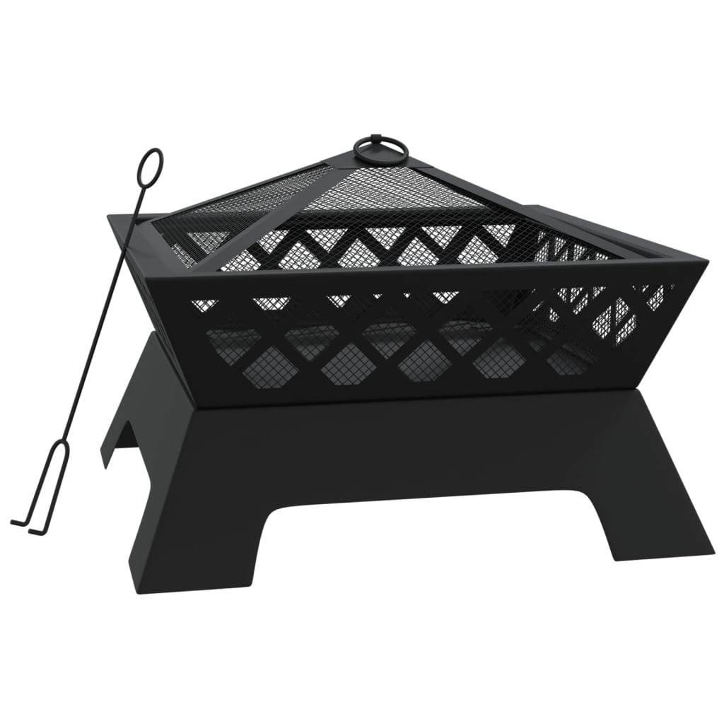 Braciere con Attizzatoio 50 cm XXL in Acciaio | homemem39