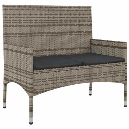 Set Divani da Giardino 4 pz con Cuscini in Polyrattan Grigio - homemem39